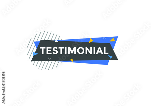 testimonial text button. testimonial speech bubble. testimonial sign icon.
