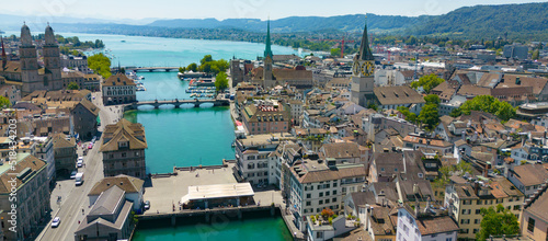 Photos City of Zurich in Switzerland from above - aerial view