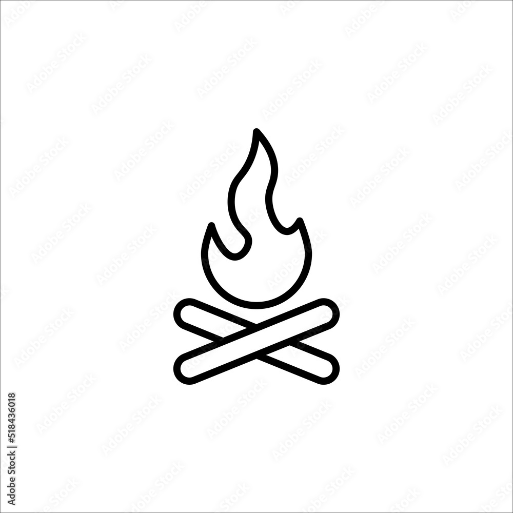 Fire flame icon. Bonfire icon trendy vector illustration design template Fire flame icon. Bonfire icon trendy vector illustration design template