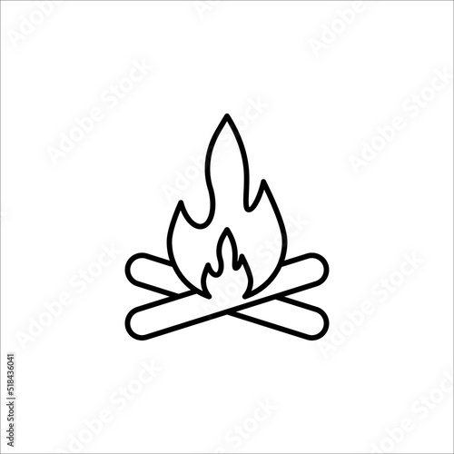 Fire flame icon. Bonfire icon trendy vector illustration design template