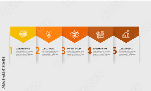 Infographic label design with icons and 5 options or steps. Infographic elements for content with icons.  Business Infographic or presentation.