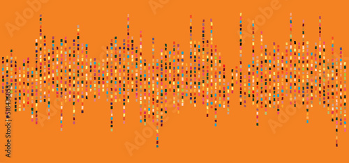Grunge Sound Wave Pattern on Orange