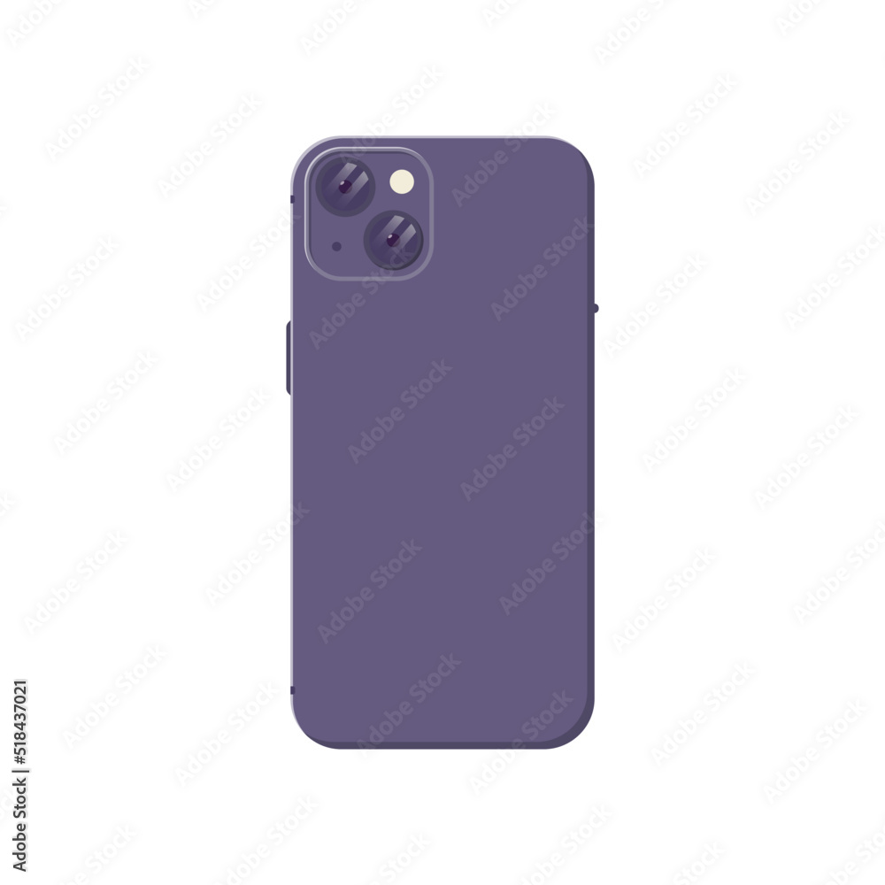 Back Side of Smartphone Flat Illustration. Clean Icon Design Element on Isolated White Background Back Side of Smartphone Flat Illustration. Clean Icon Design Element on Isolated White Background
