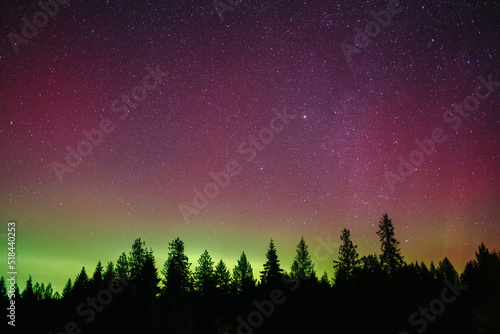 Pink northern lights photo