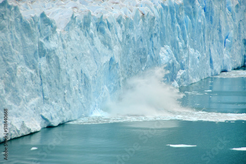 Glaciar Perito Moreno, El Calafate, Patagonia Argentina. Glaciers in the water near snowy mountains