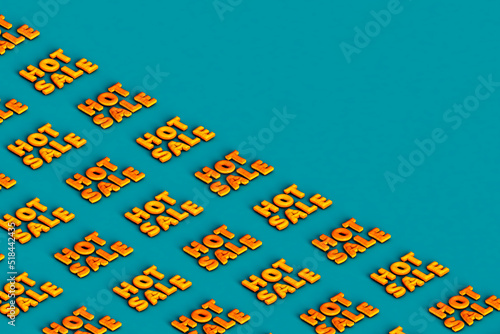 many hot sale design covering half of the blue background