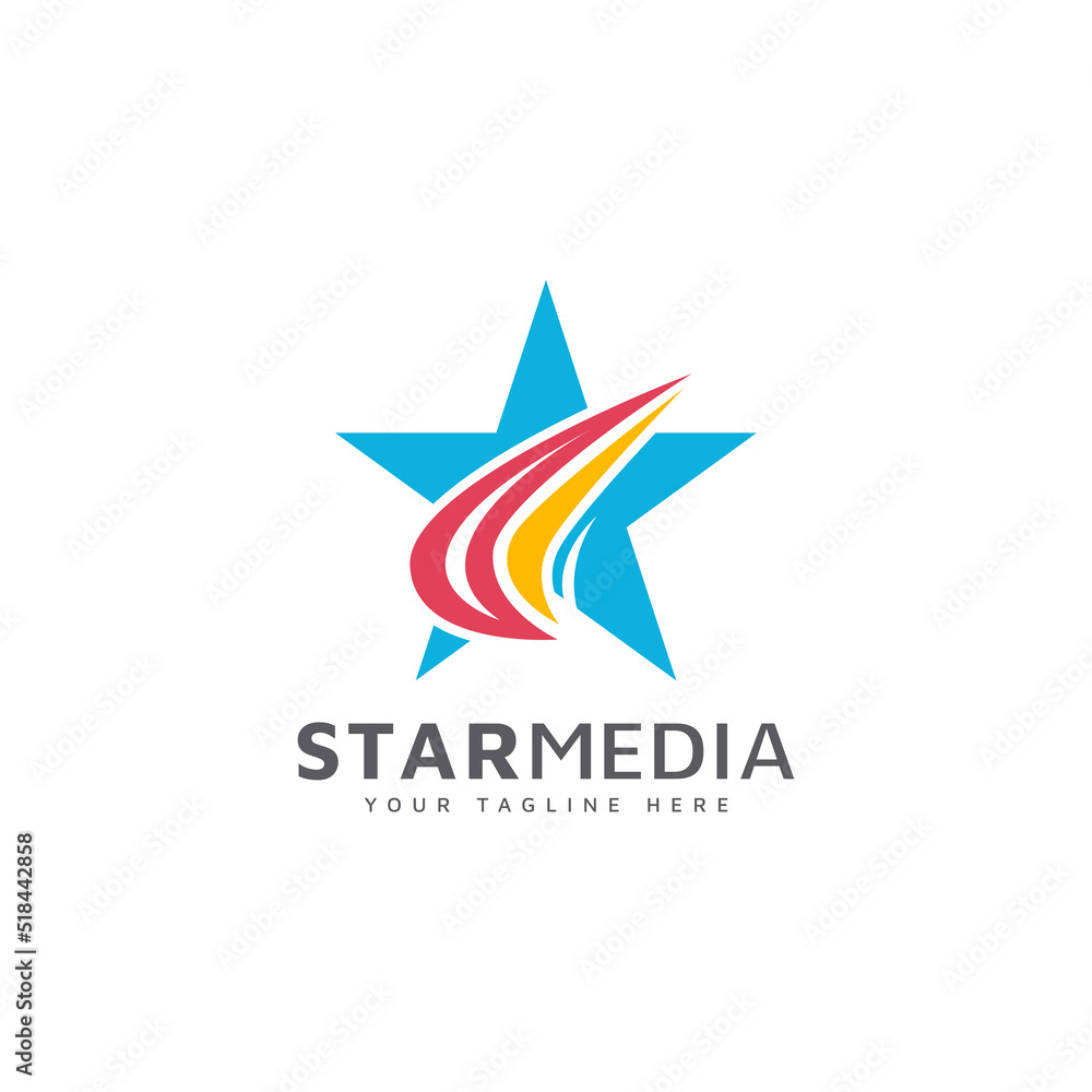 abstract star logo design with simple and modern concept for branding corporate identity