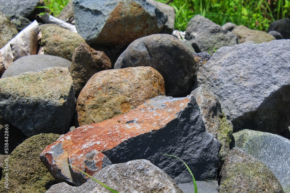 pile of many large stones pile of many large stones