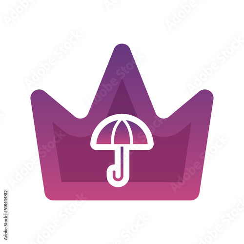 umbrella crown logo gradient design template icon element photo