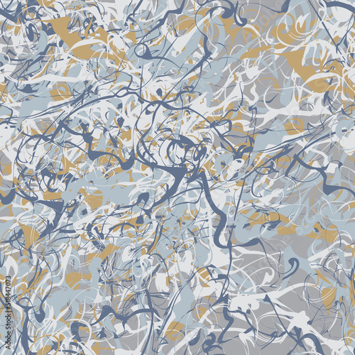 Seamless abstract marble pattern. Vector illustration. Liquid paint on water. Aqua ink painting on water