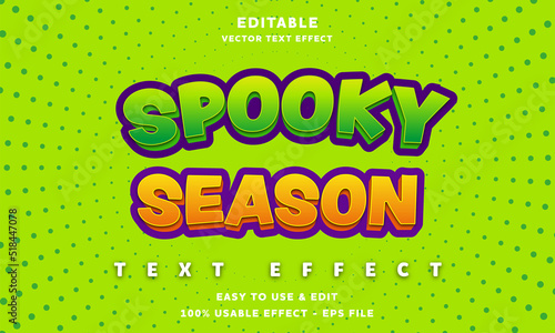 spooky season editable text effect with modern and simple style, usable for logo or campaign title