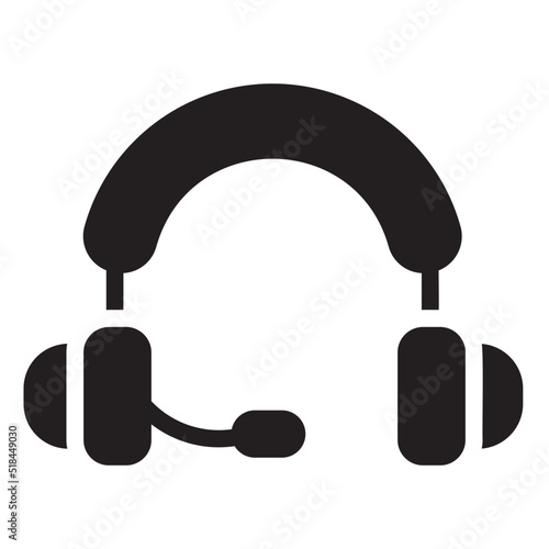 headphones glyph icon