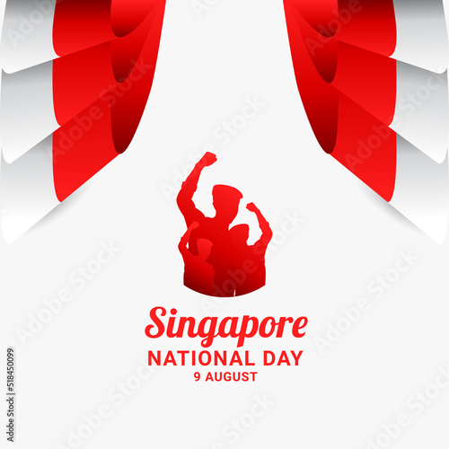 Canvas Print Happy Singapore National Day Celebration Vector Template Design Illustration