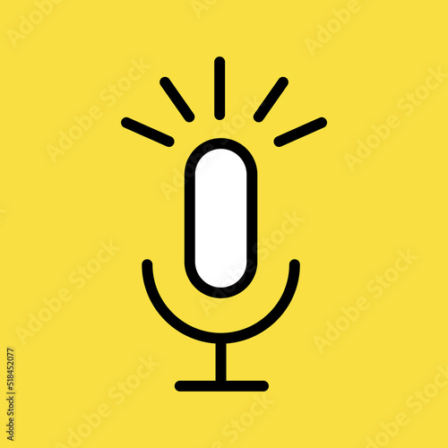 マイク、インタビュー、レビューのアイコン