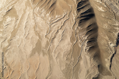 overhead aerial view of the mountains in the Atacama Desert in Chile photo