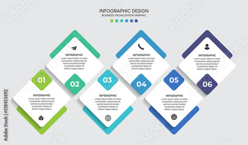 Steps business data visualization timeline process infographic presentation template design with icons