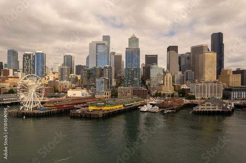 Beautiful Seattle in cloudy day Drone photography   © VideoCater