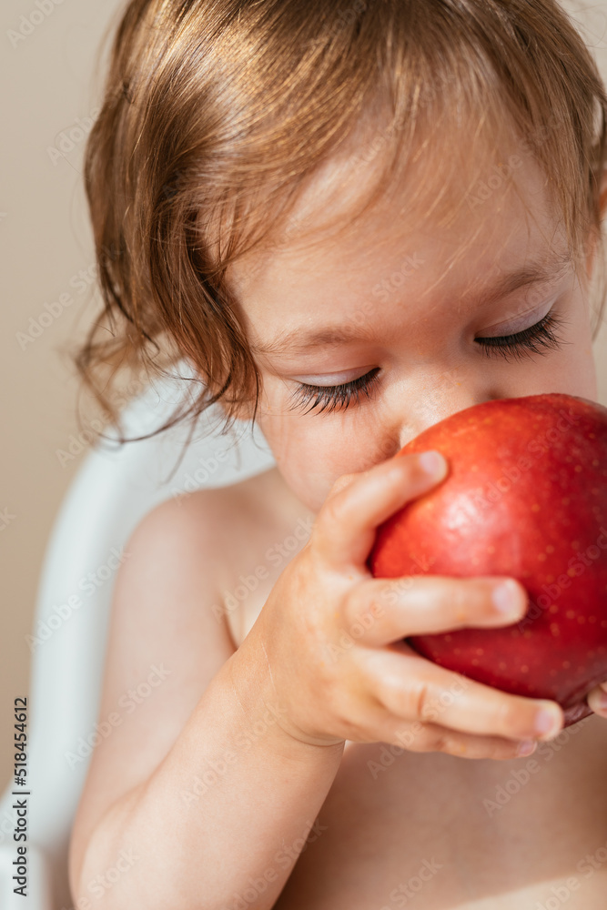 Baby Girl Eating Apple Baby Girl Eating Apple