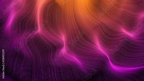 3D render of wavy geometric lines