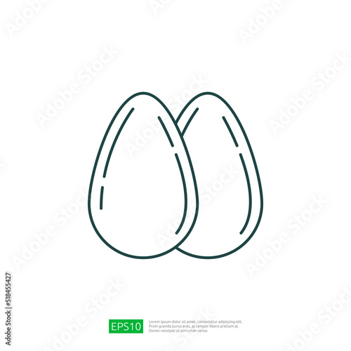 Egg breakfast food line icon
