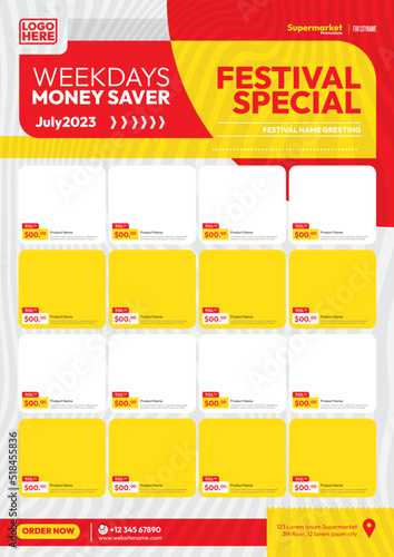 modern supermarket advertising promotion catalog flyer template