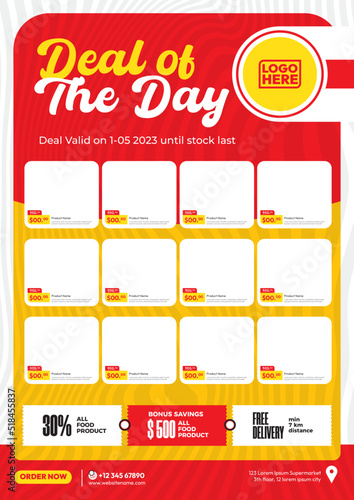 grocery store advertising promotion catalog flyer template