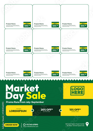 premium catalog flyer template design for supermarket