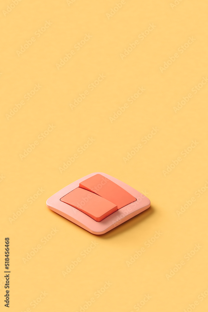 3d render of a pink light switch 3d render of a pink light switch