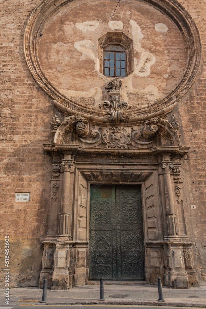 church door and wall brick texture old europe