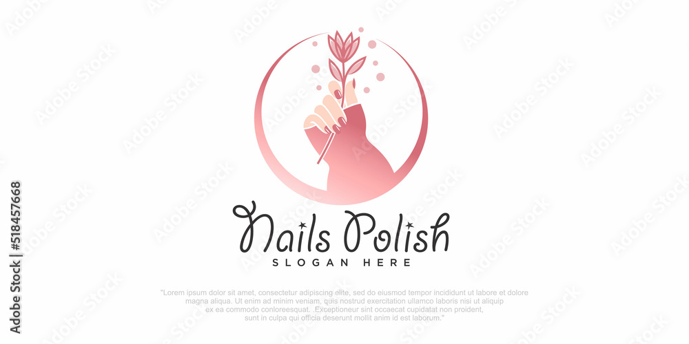 Female manicure logo. Fingers and nails symbol. Female manicure logo. Fingers and nails symbol.