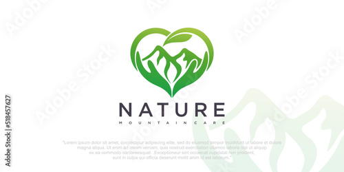 Mountain care Logo. Flat design logo template.