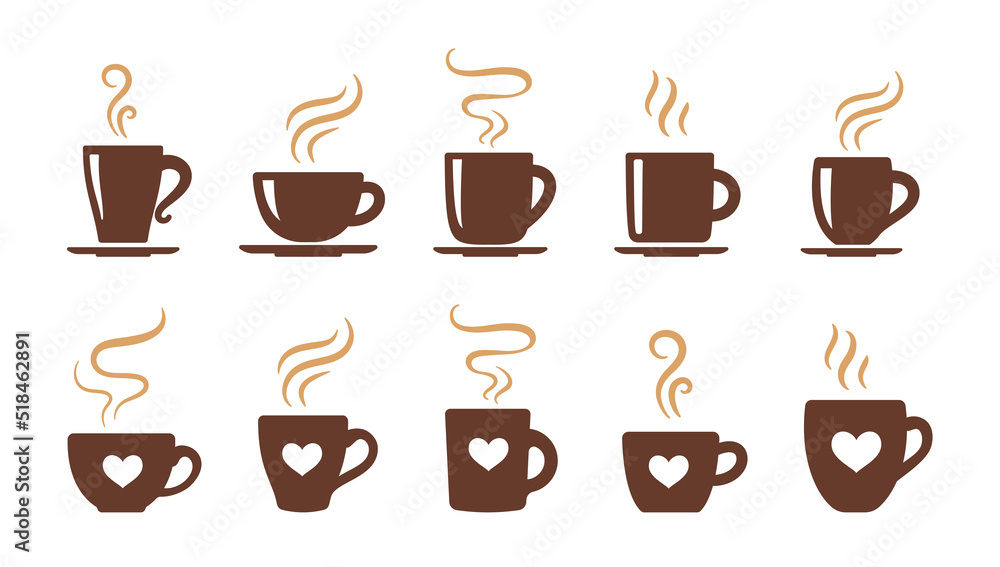 simple coffee cup vector For the hot drink menu in the cafe simple coffee cup vector For the hot drink menu in the cafe