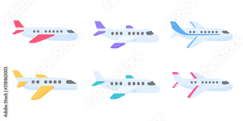 Passenger plane flying in the sky side view. travel concept