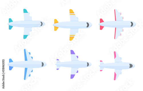 Passenger plane flying in the sky side view. travel concept