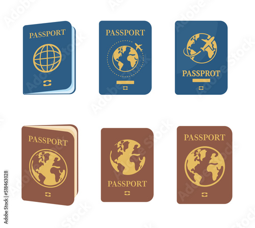 passport. travel documents for immigration officers in the airport before traveling