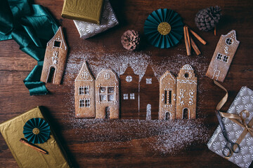 Gingerbread houses and christmas cookies