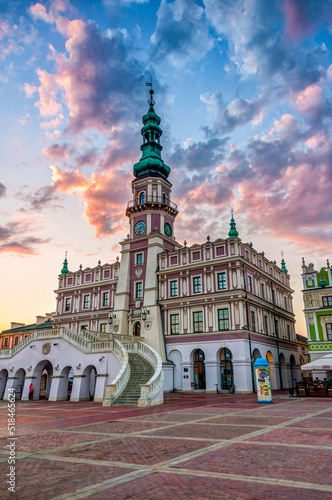 Town hall and market square in Zamość 