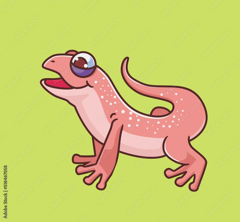 Fototapeta premium ping sleepy lizard. Isolated animal illustration. Flat Style Sticker Icon Premium vector