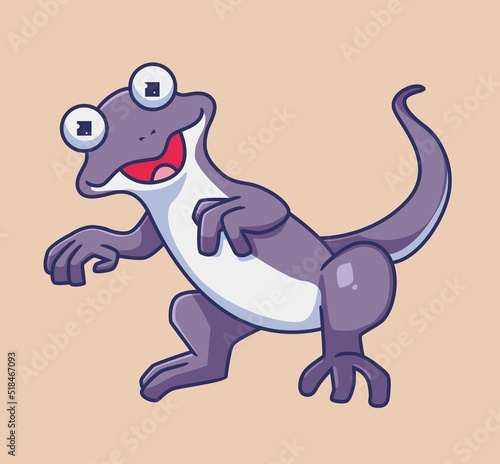 standing lizard purple. Isolated animal illustration. Flat Style Sticker Icon Premium vector