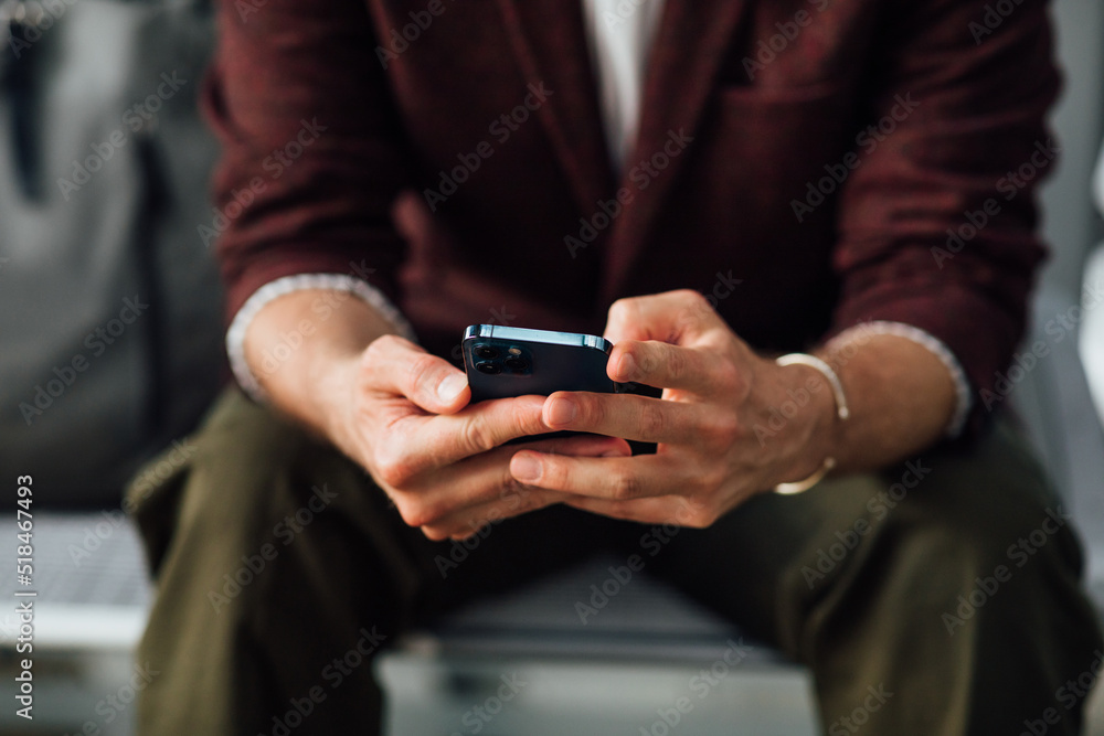 Man Using His Mobile Phone Man Using His Mobile Phone