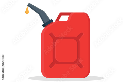 red canister for gasoline on a white background photo