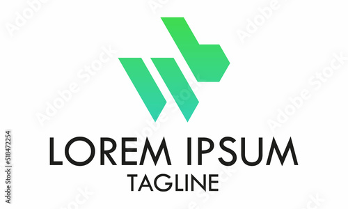 Green Initial Letter W Simple Shape Rabbit Logo Design