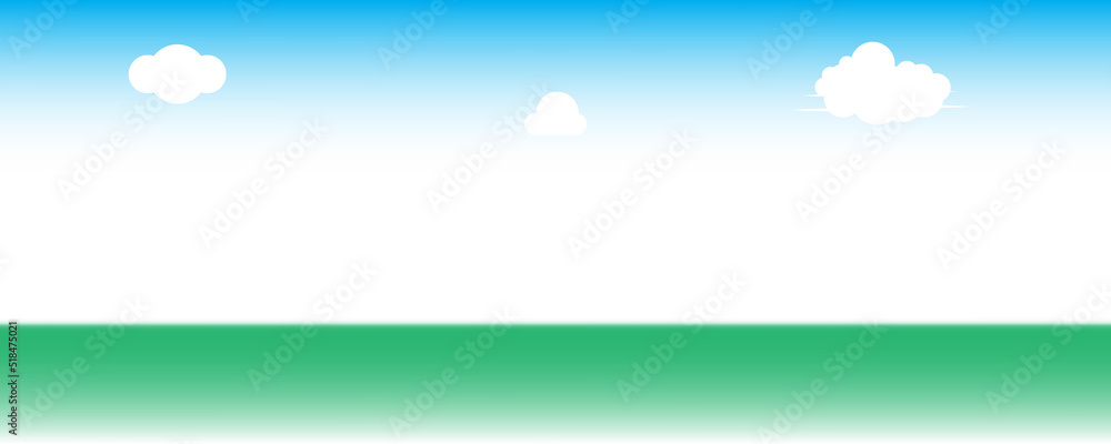 vector image sky clouds green grass for background, presentation scene, vector image sky clouds green grass for background, presentation scene,