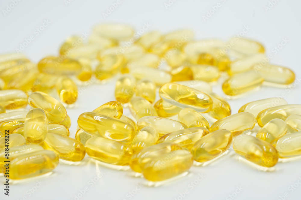 Omega 3 fish oil capsules.
Omega 3 fish oil capsules.