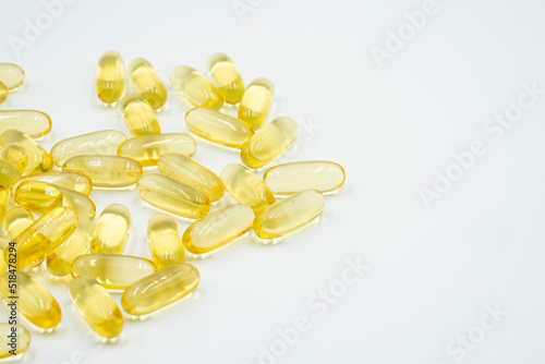 Omega 3 fish oil capsules. 