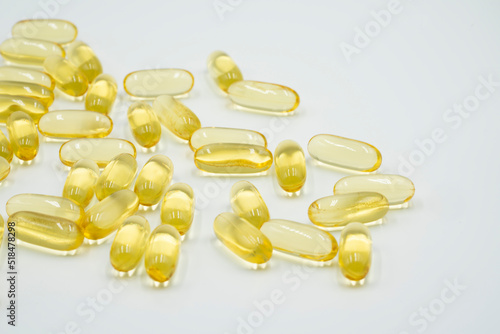 Omega 3 fish oil capsules.