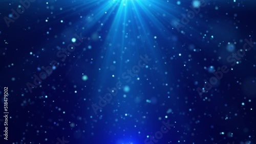 volumetric lights blue particles background loop