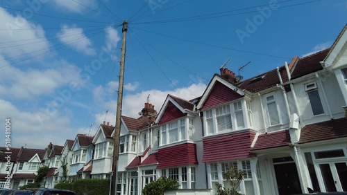 Residential street of terraced houses in south west London