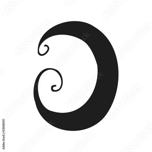 Halloween 2022 - October 31. A traditional holiday, the eve of All Saints Day, All Hallows Eve. Trick or treat. Vector illustration in hand-drawn doodle style. Moon.