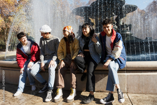 Modern youth relaxing outdoors